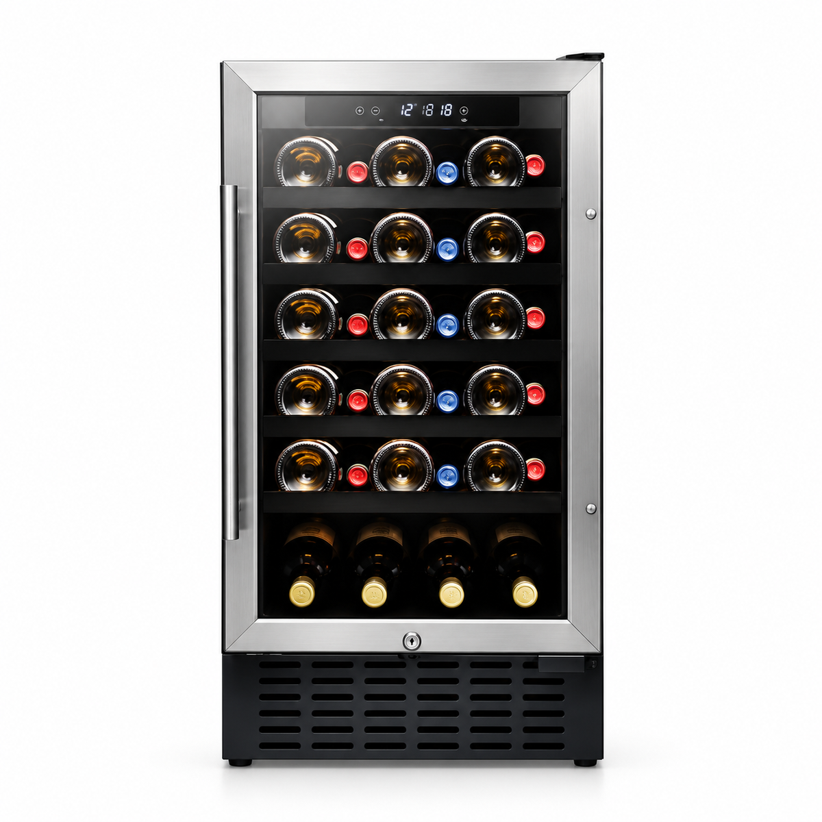 Summit SWC1840 34 Bottle Built-In Wine Cooler, 18"
