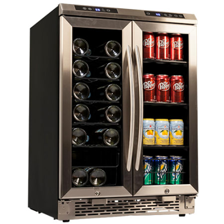 Avanti 24 Inch Wide Built-In French Door Wine and Beverage Cooler - Wine Sanctuary