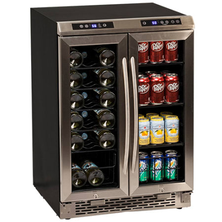 Avanti 24 Inch Wide Built-In French Door Wine and Beverage Cooler - Wine Sanctuary