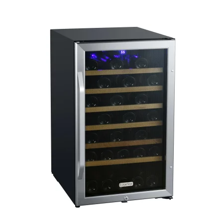 EdgeStar - 20 Inch Wide 44 Bottle Capacity Free Standing Wine Cooler with Reversible Door and LED Lighting - Wine Sanctuary