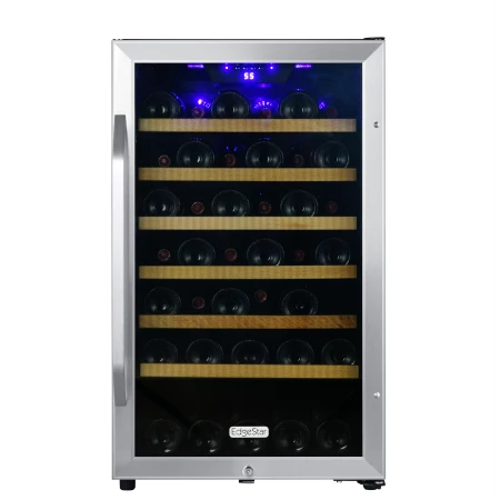 EdgeStar - 20 Inch Wide 44 Bottle Capacity Free Standing Wine Cooler with Reversible Door and LED Lighting - Wine Sanctuary